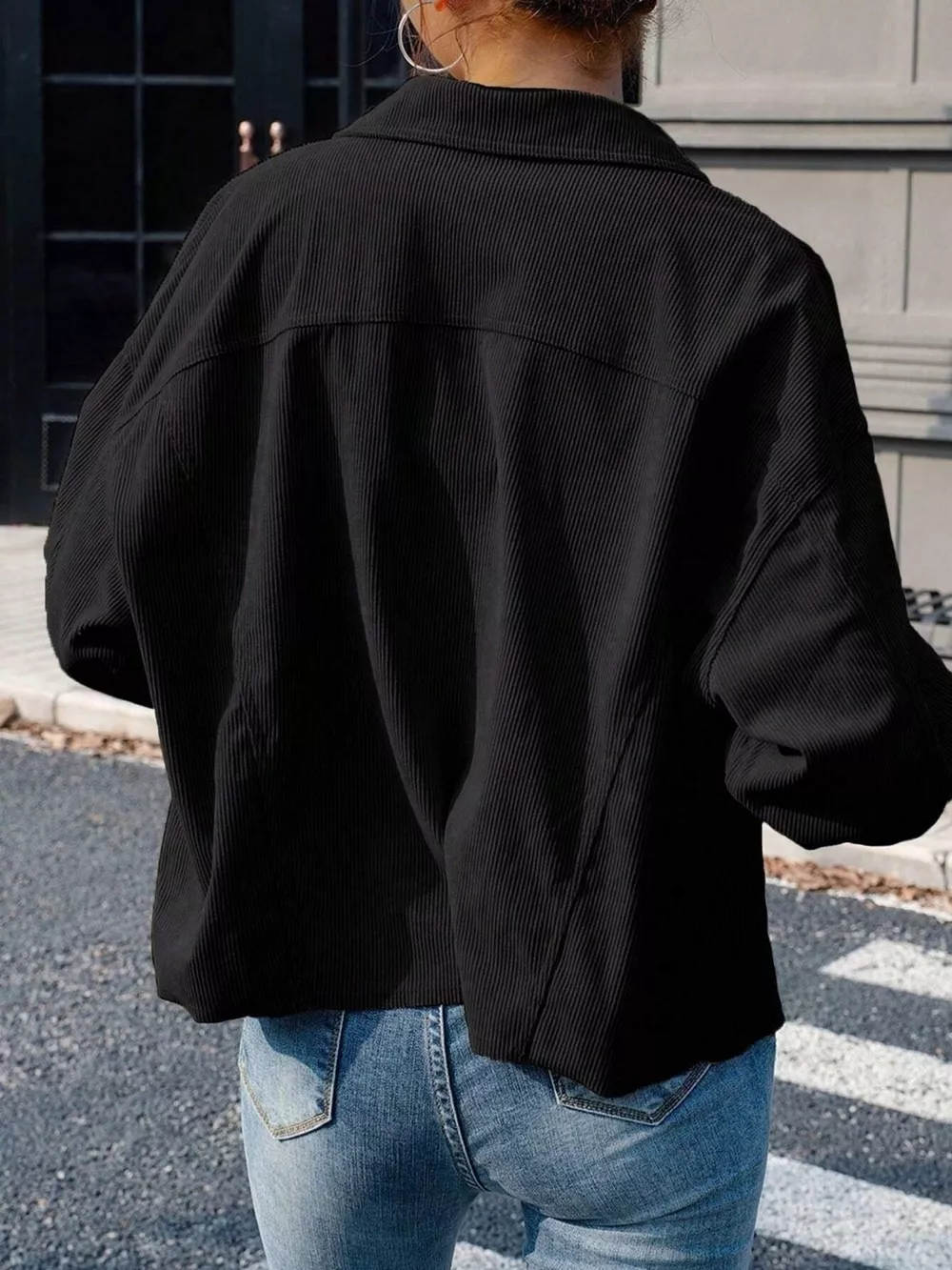 Corduroy Button-Down Shacket, image 7