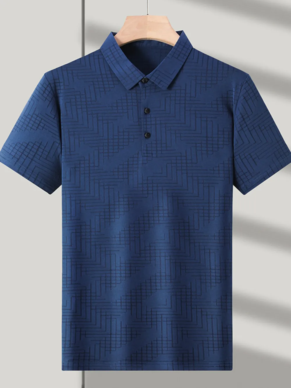 Men's Plus Size Textured Short Sleeve Polo Shirt, image 4