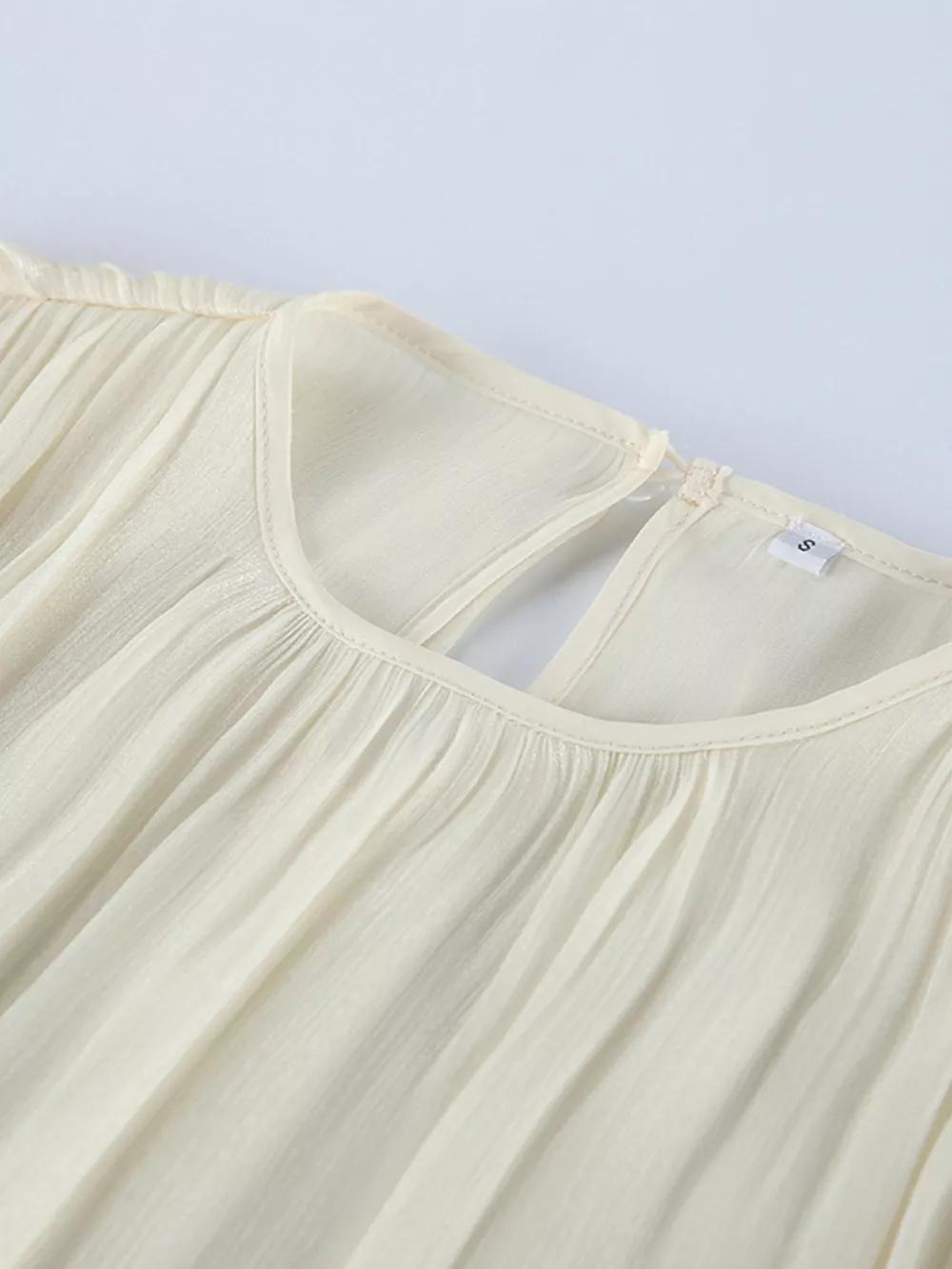 Metallic Sheen Blouse with Tie Detail, image 8