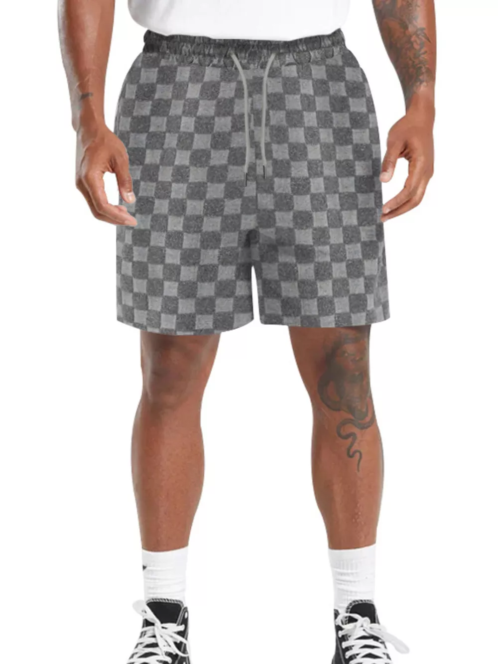 Men's Full Size Textured Checkered Casual Shorts Plus Size, image 5
