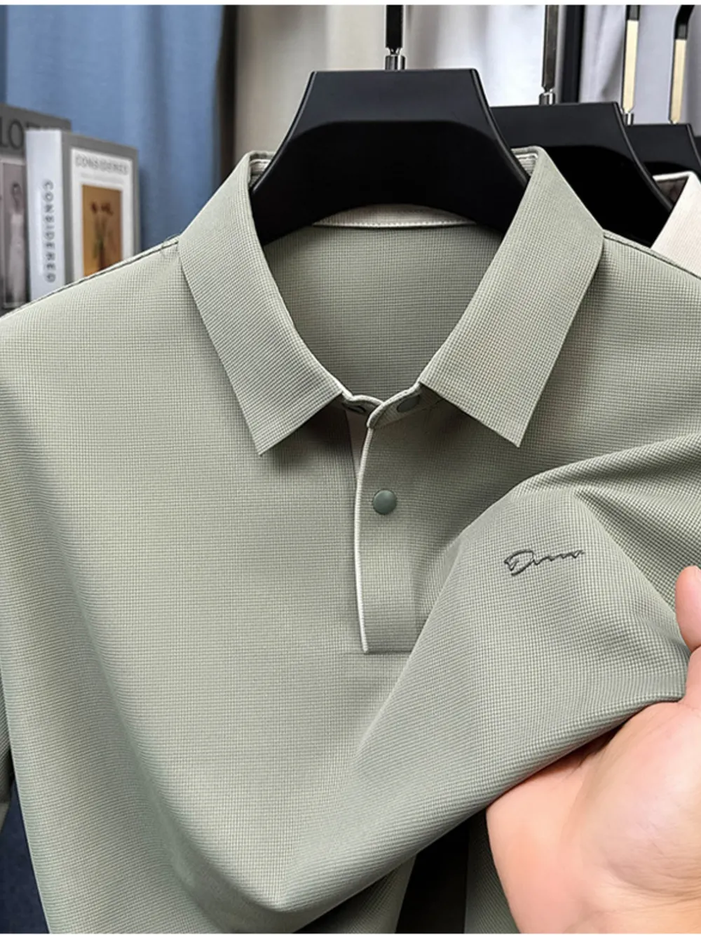 Men's Plus Size Button Detail Short Sleeve Polo, image 12