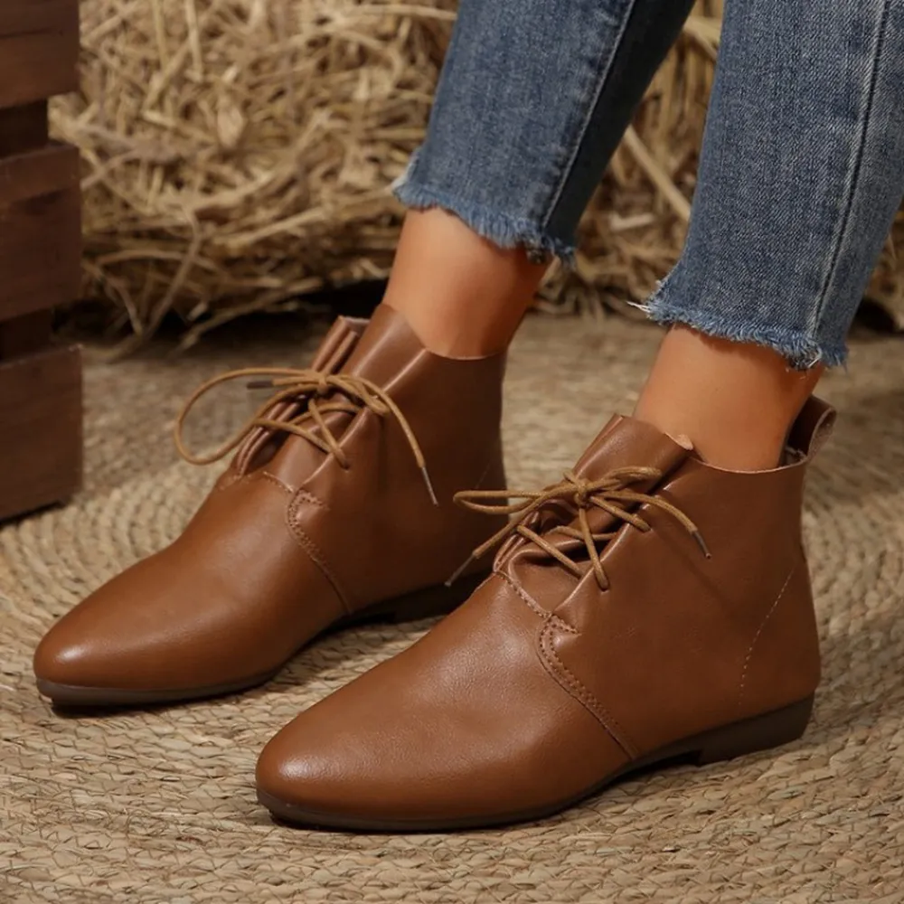 Point Toe Lace Up Boots, image 5