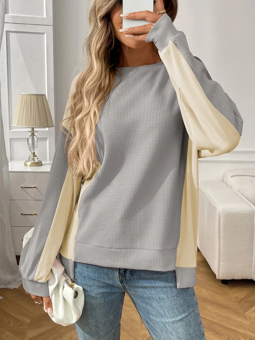 Color Block Long Sleeve Sweatshirt