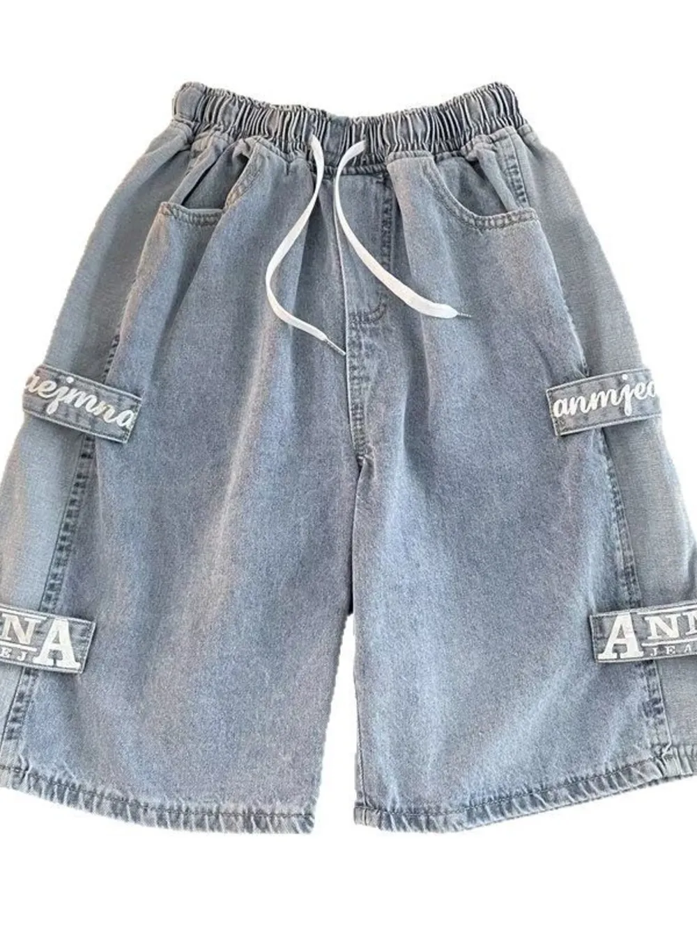 Men's Full Size Drawstring Loose Fit Denim Shorts Plus Size, image 3