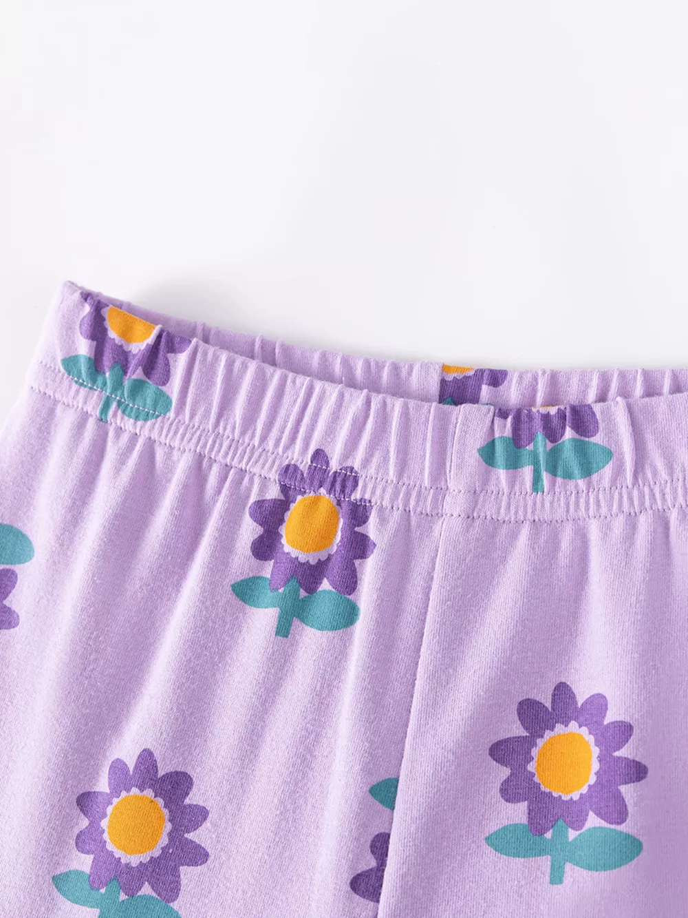 Children's Floral Print Ruffle Hem Tee & Capri Leggings Set, image 2