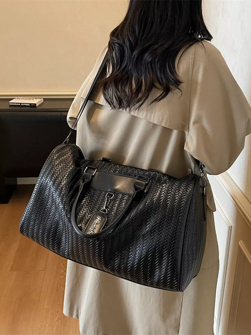 Textured Leather Travel Bag, image 2
