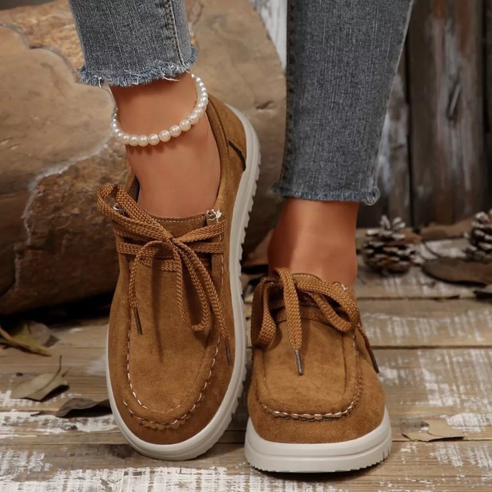 Lace Up Round Toe Loafers, image 3
