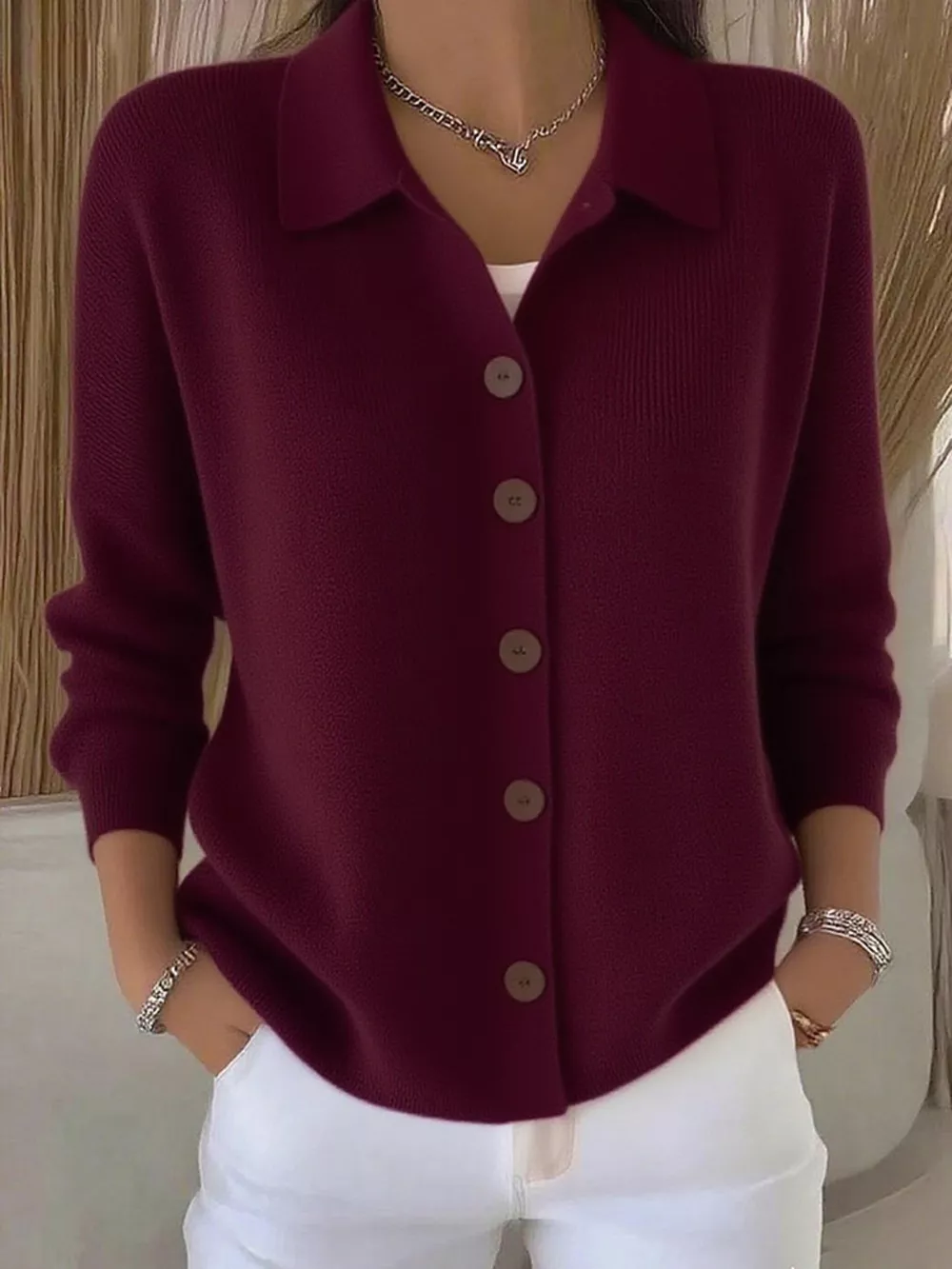 Full Size Button-Down Knit Cardigan Plus Size, image 18