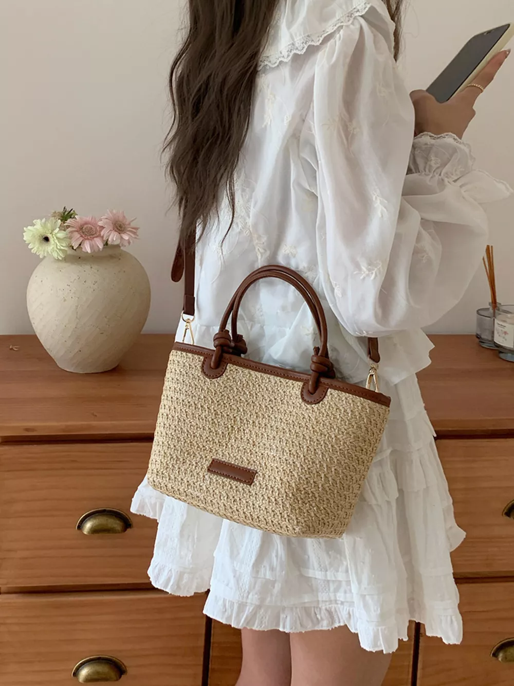Straw Woven Crossbody Bag, image 10