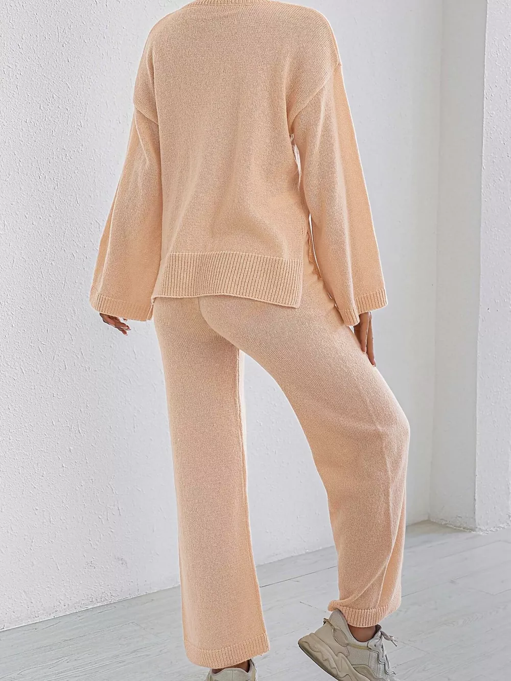 Dropped Shoulder Top and Pants Sweater Set, image 6