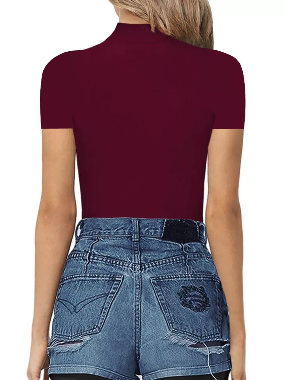 Mock Neck Short Sleeve Bodysuit, image 12