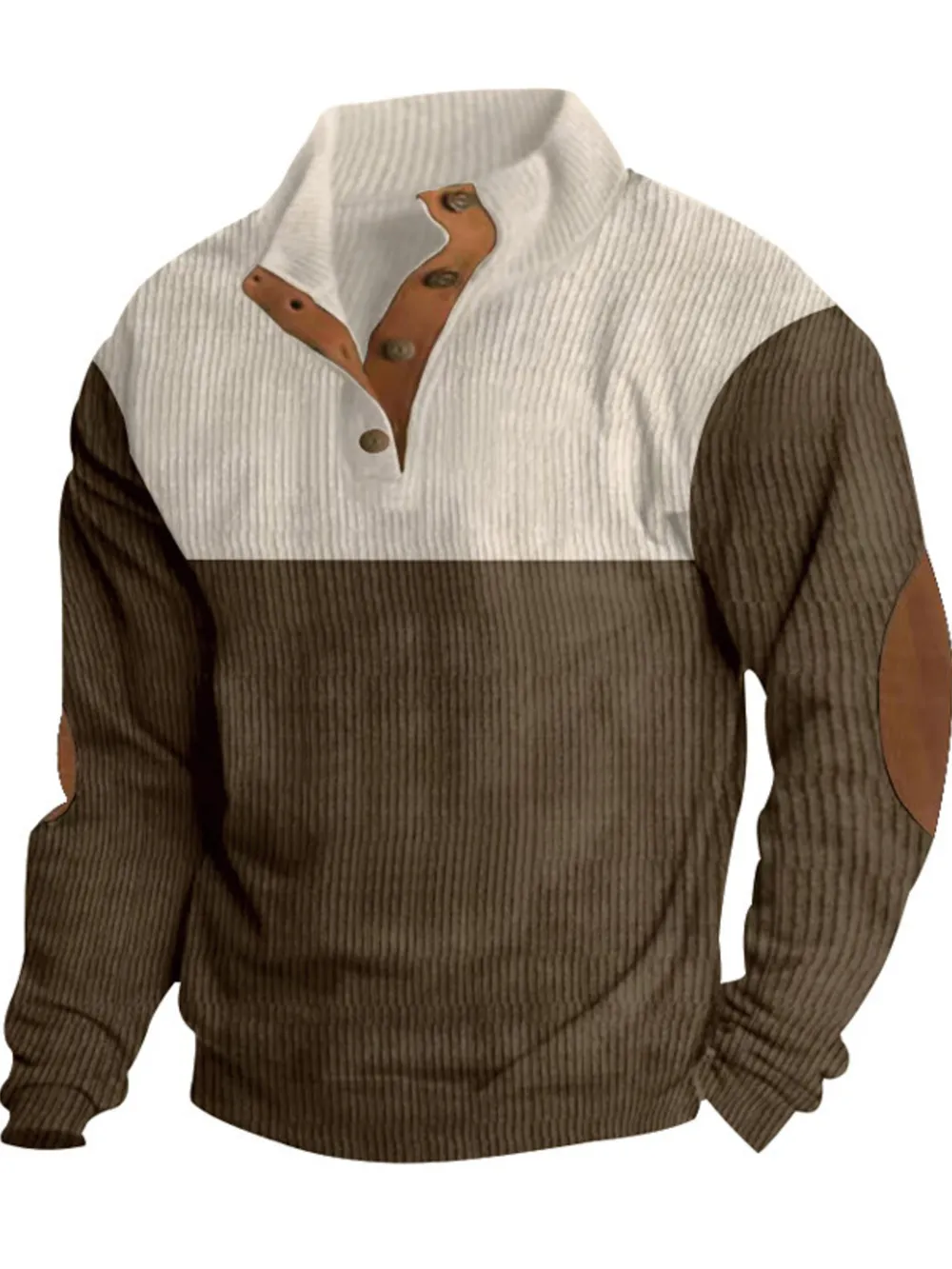 Men's Full Size Color Block Long Sleeve Sweatshirt Plus Size, image 2