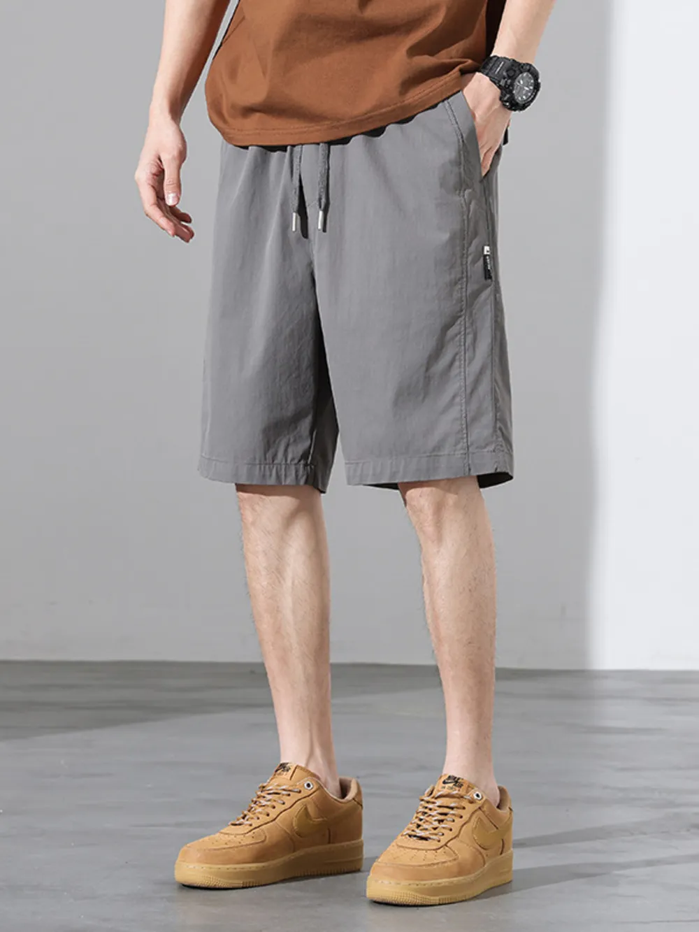 Men's Plus Size Casual Drawstring Shorts, image 2