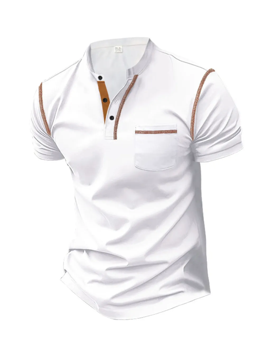 Men's Full Size Button Detail Short Sleeve Polo Plus Size, image 6