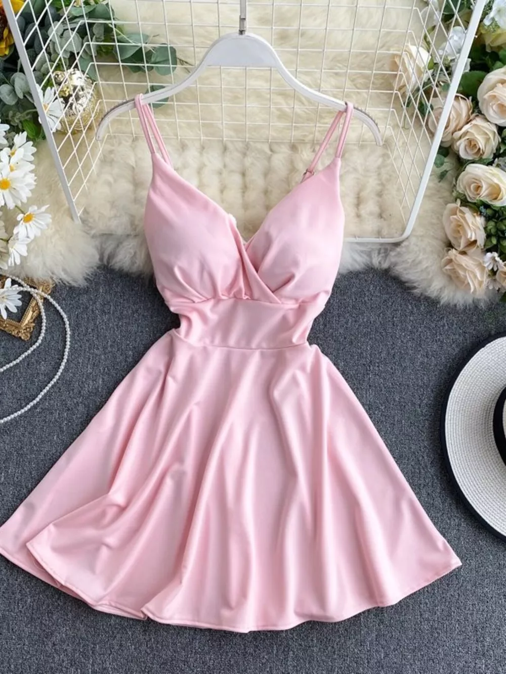 Surplice Spaghetti Strap Mini Dress, image 12