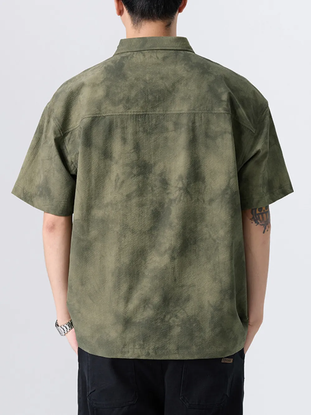 Men's Plus Size Tie-Dye Short Sleeve Polo Shirt, image 2