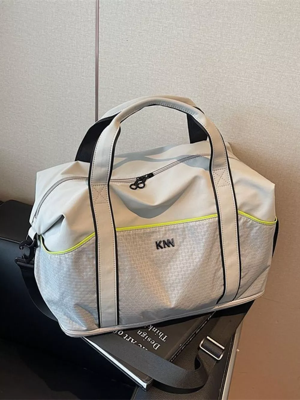 Grid Pattern Duffel Bag, image 3