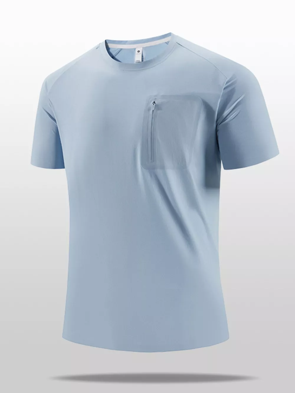 Men's Plus Size Quick-Dry T-Shirt with Zipper Pocket, image 2