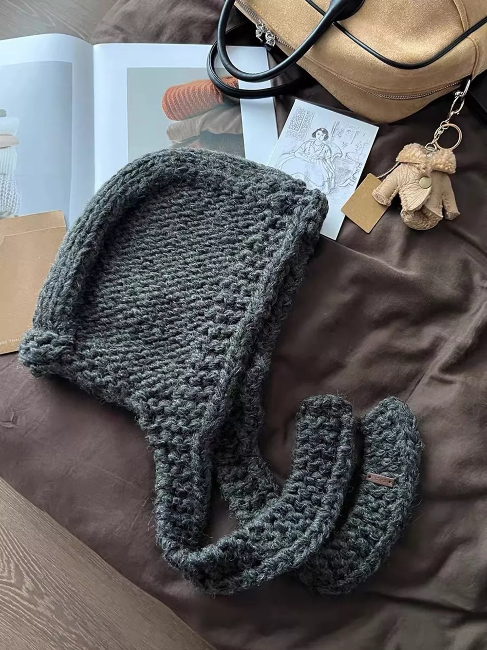 Knitted Hooded Scarf Hat, image 5