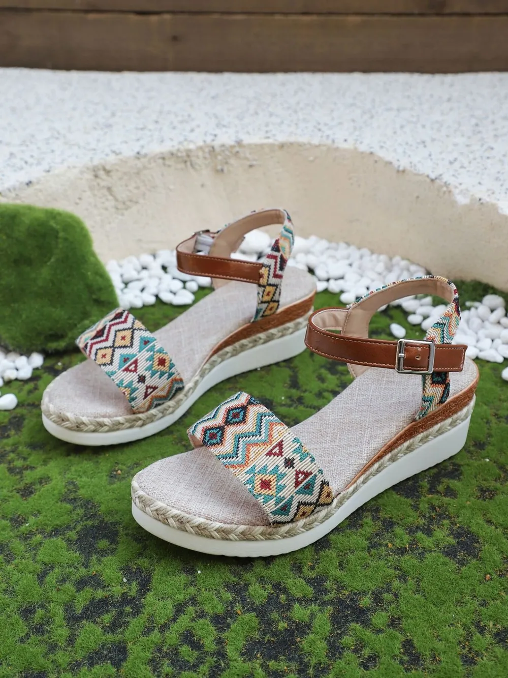 Open Toe Platform Wedge Sandals, image 2