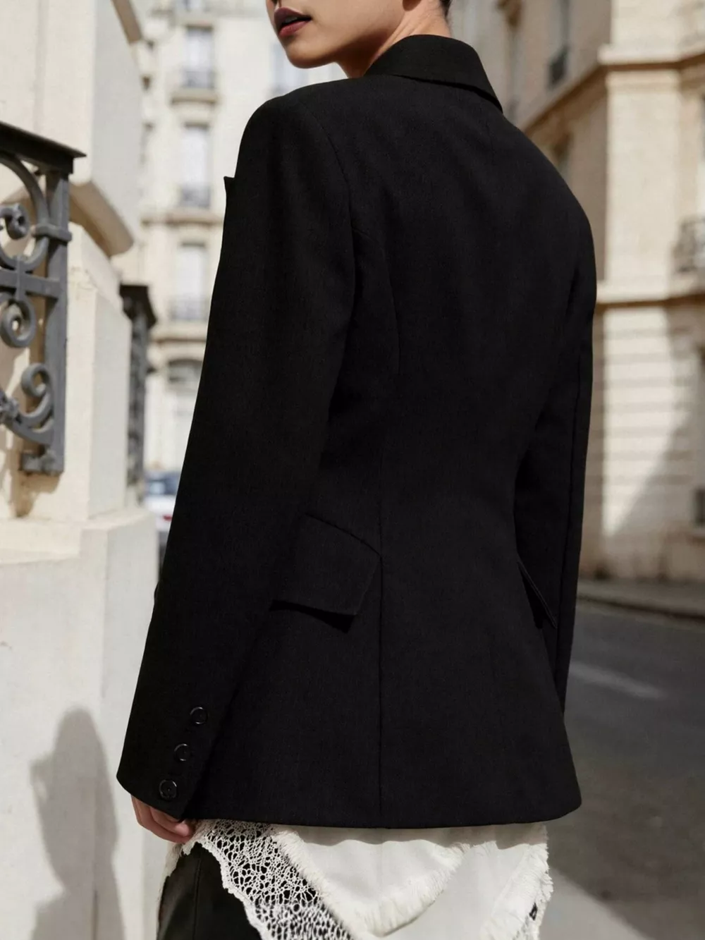 Double-Breasted Blazer with Flap Pockets, image 8