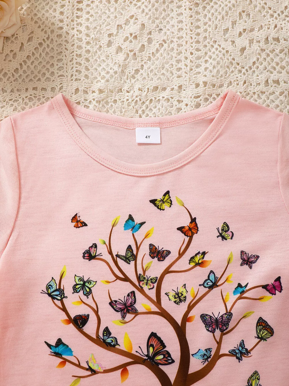 Children's Butterfly Tree Graphic Casual T-Shirt, image 8