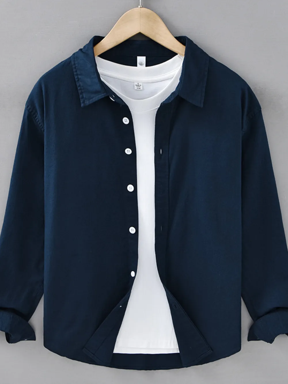 Men's Plus Size Button Up Long Sleeve Shirt, image 2