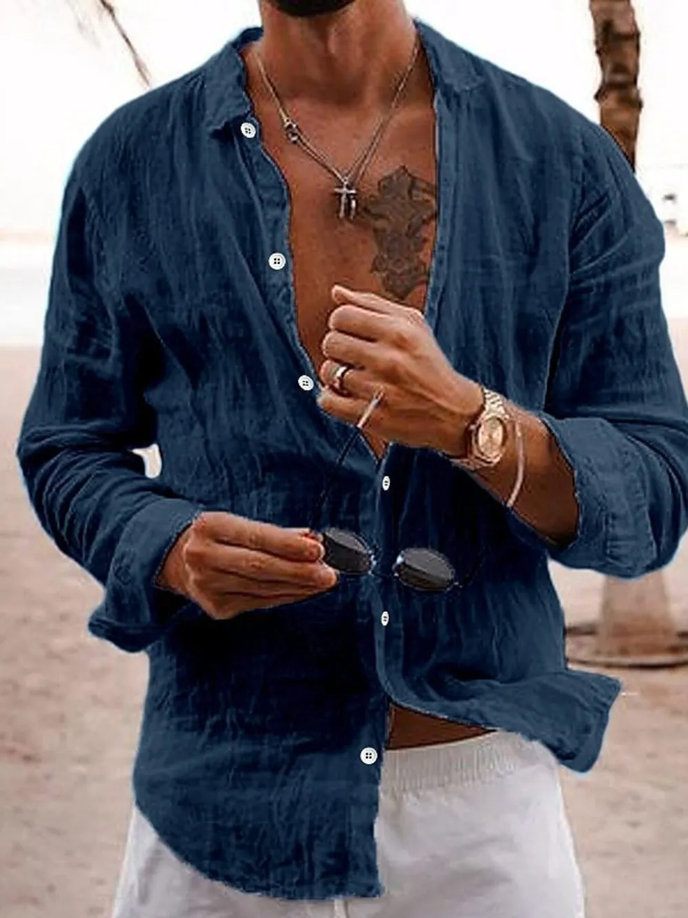 Men's Full Size Button Up Long Sleeve Shirt Plus Size, image 6