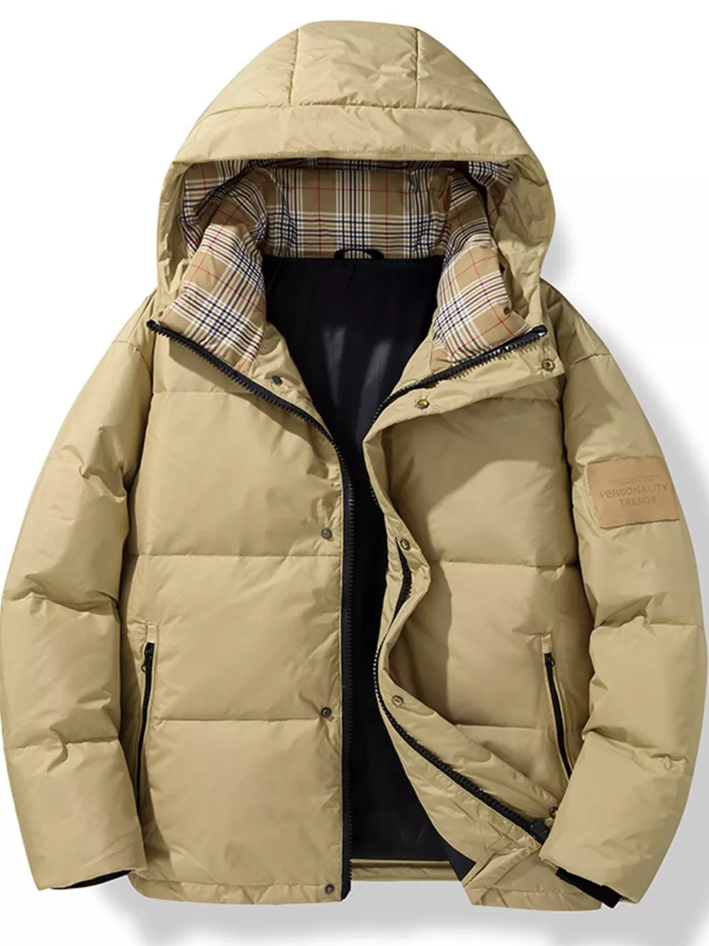 Men's Plus Size Warm Padded Hooded Down Puffer Jacket, image 3