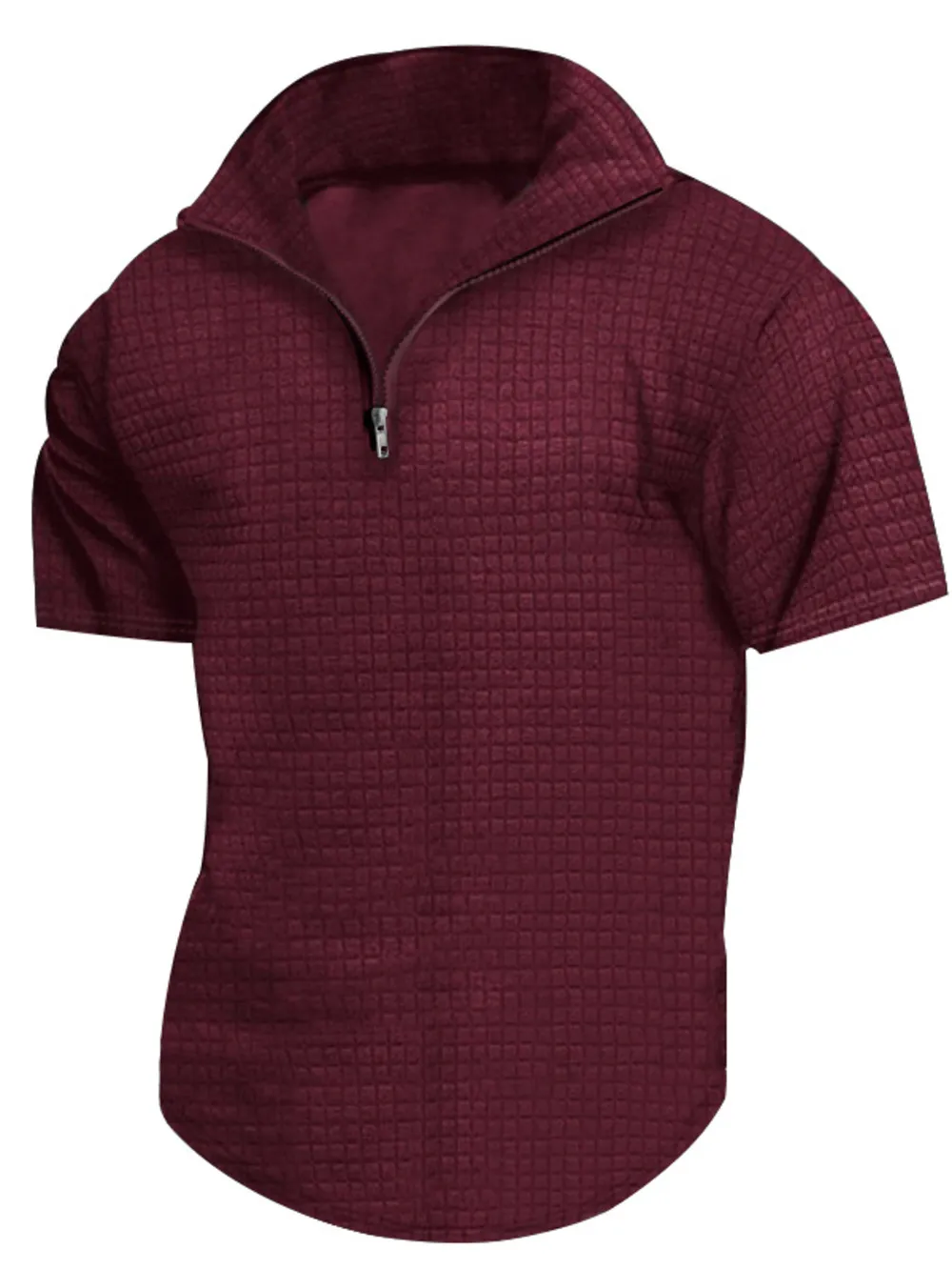Men's Full Size Zip Collar Short Sleeve Polo Plus Size, image 8