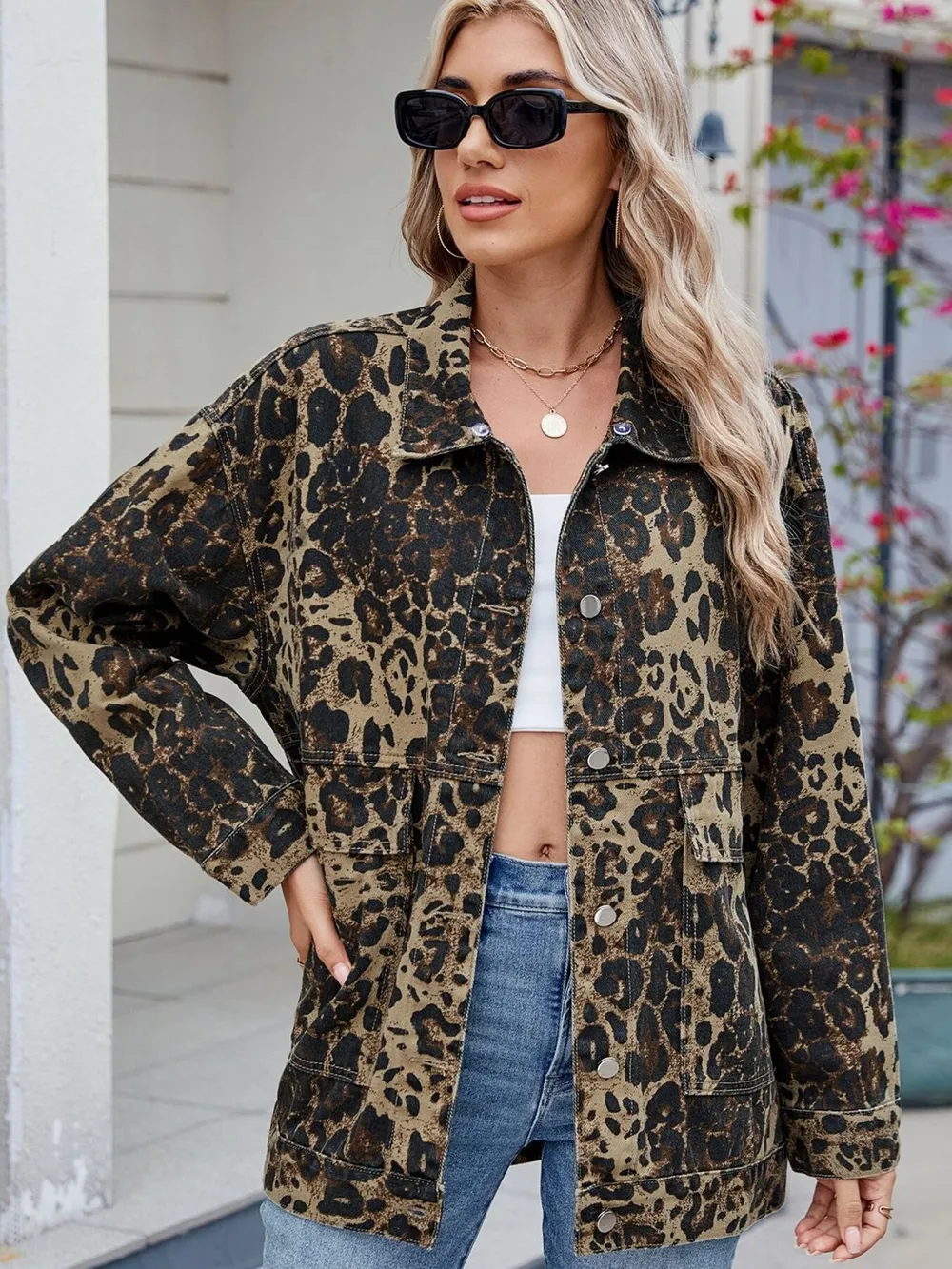 Button Up Long Sleeve Denim Jacket, image 22