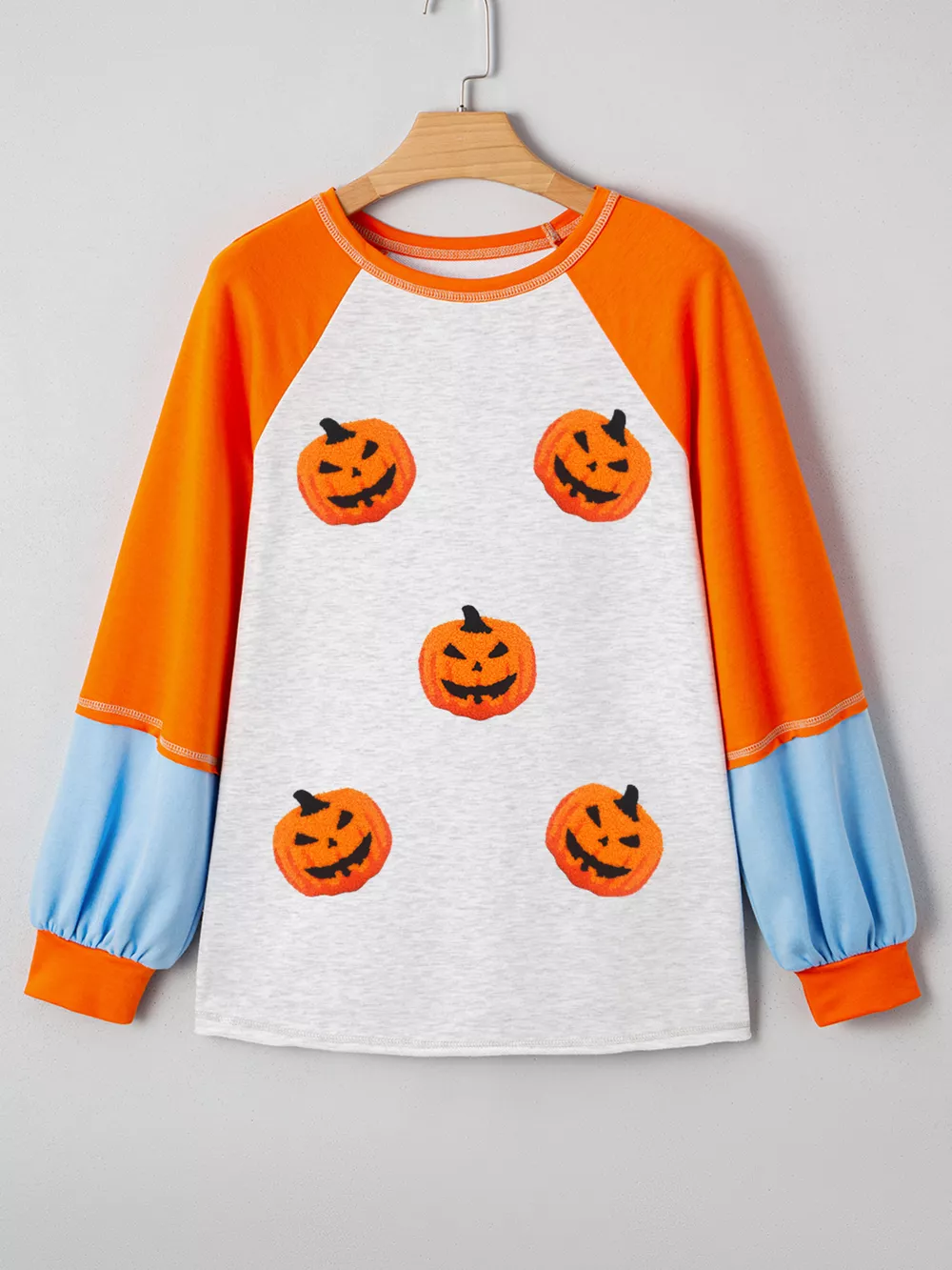 Halloween Pumpkin Print Long Sleeve T-Shirt, image 2