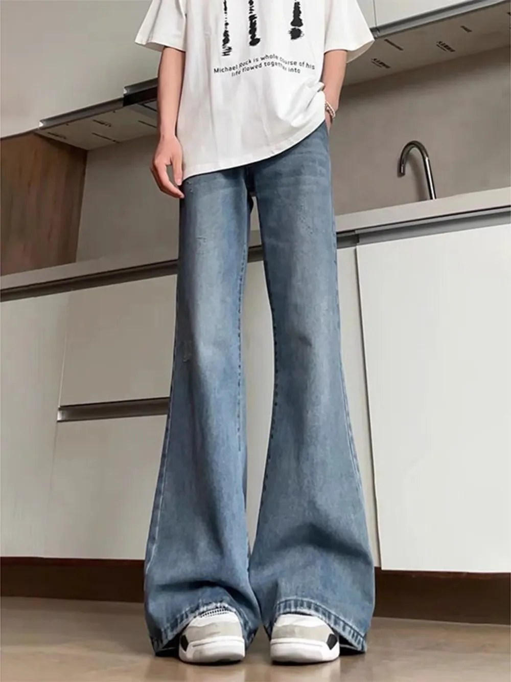 Men's Full Size Vintage Flare Leg Jeans Plus Size, image 2