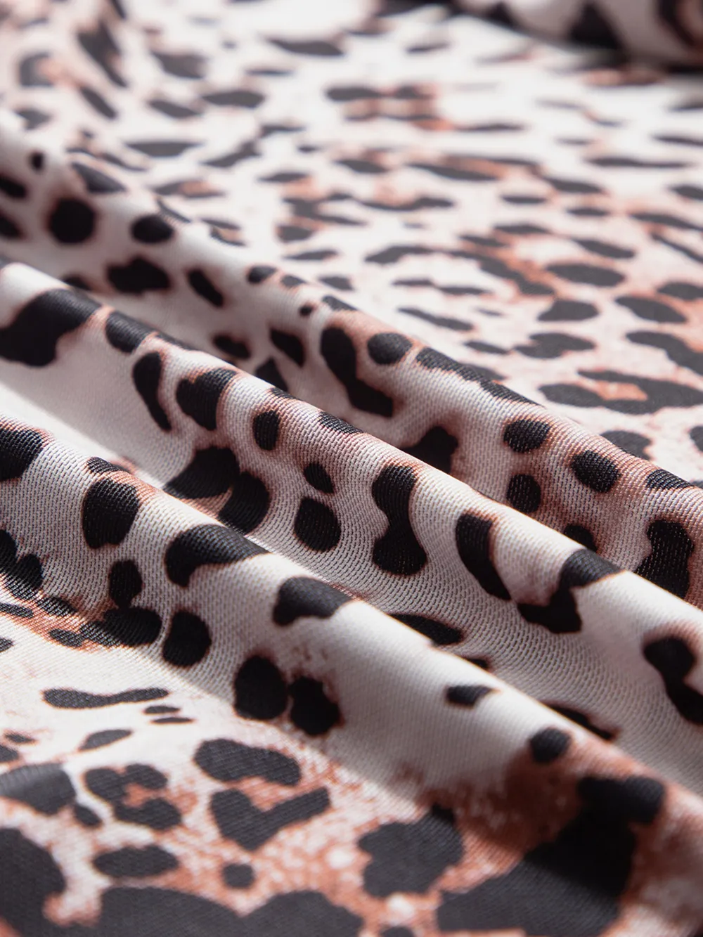 Leopard Print Long Sleeve Mock Neck Bodysuit, image 14