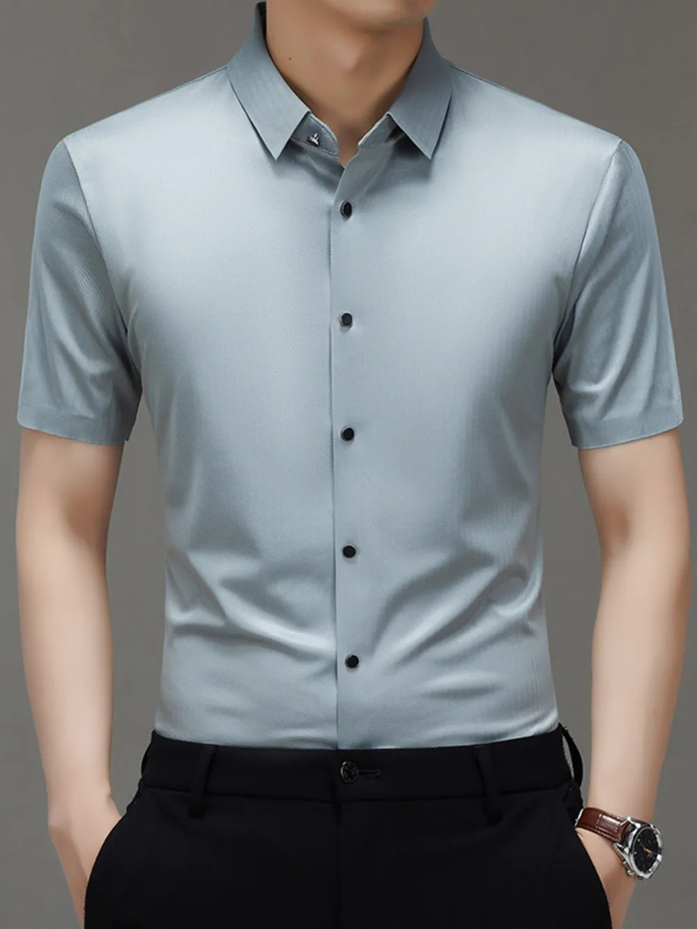 Men's Button Up Short Sleeve Shirt, image 3