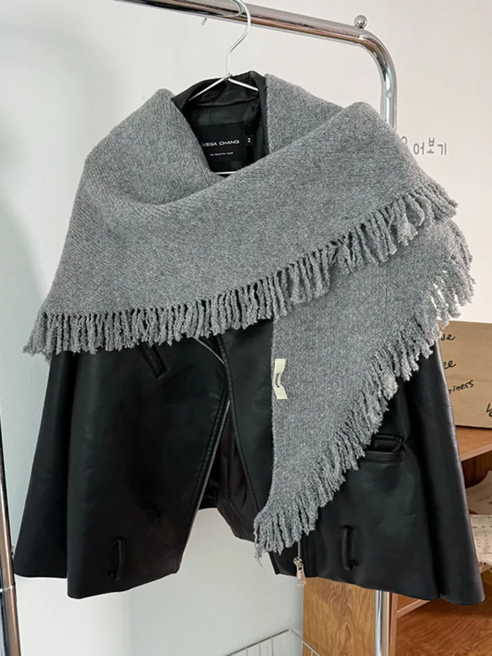 Fringe Trim Knit Scarf, image 4