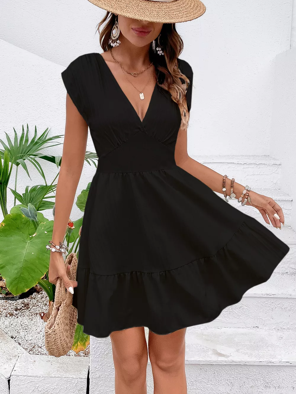 Tiered Cap Sleeve Mini Dress, image 8