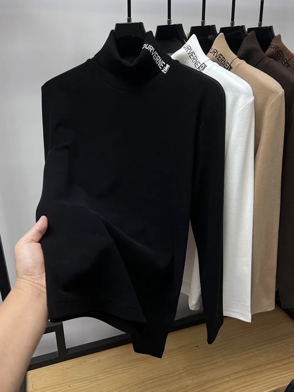 Men's Plus Size Turtleneck Long Sleeve Top