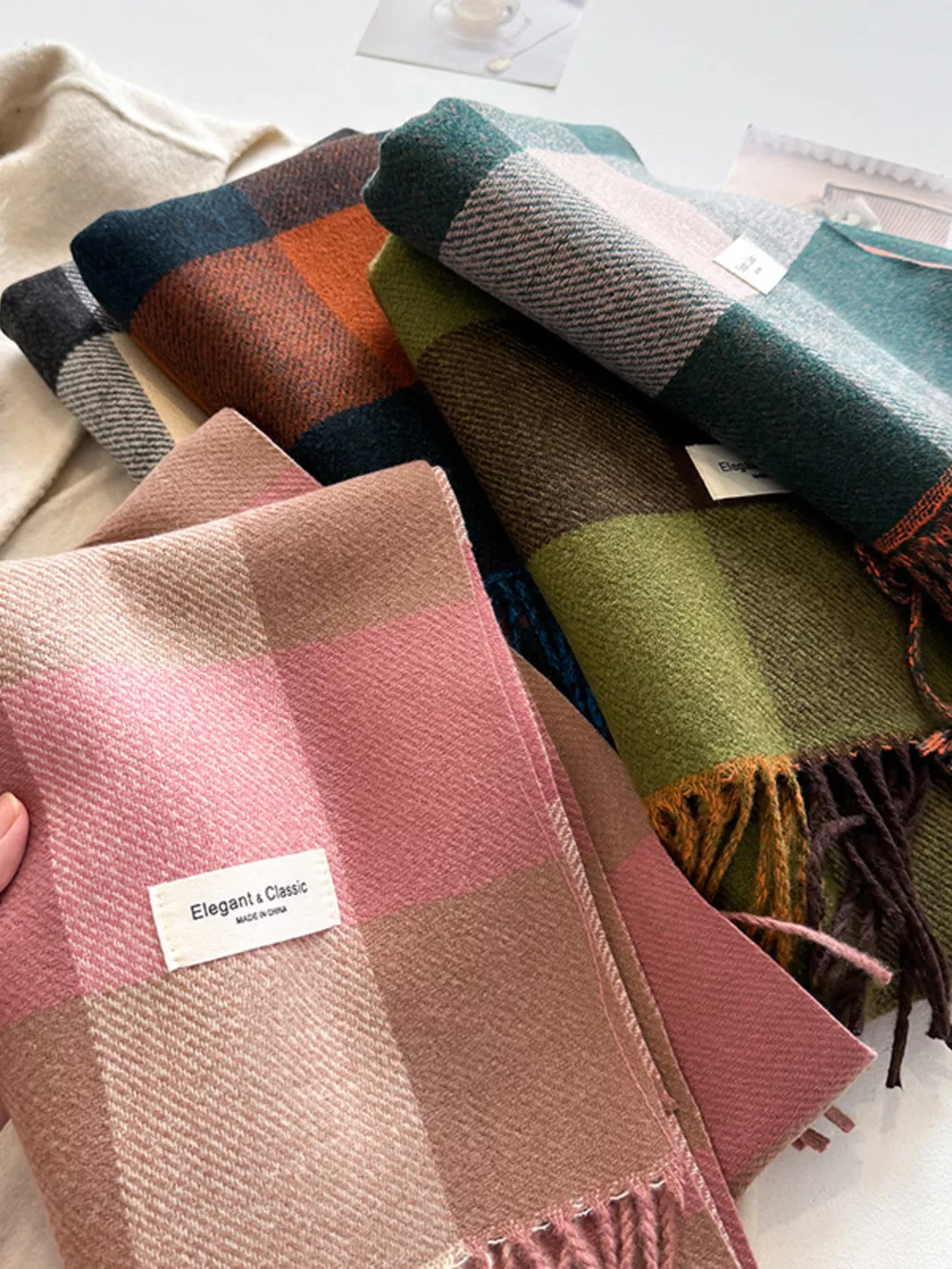 Plaid Fringe Scarf, image 3