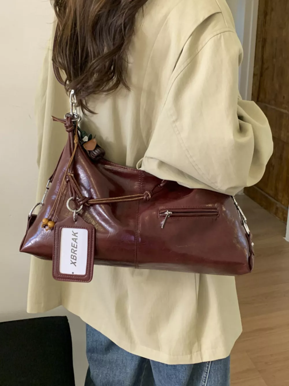 Vintage Style PU Leather Shoulder Bag, image 4