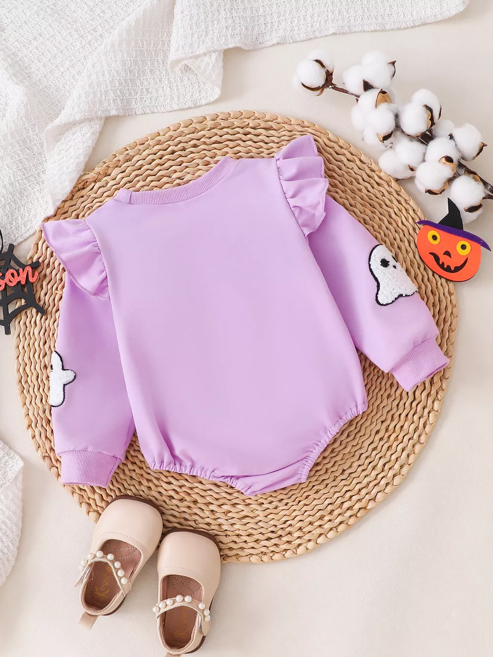 Children's Halloween Ruffled Long Sleeve Bodysuit, image 10
