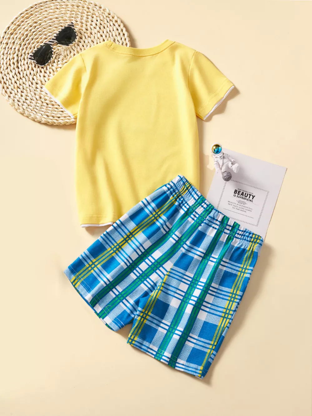 Children's Later Gator Graphic Tee & Plaid Shorts Set, image 2