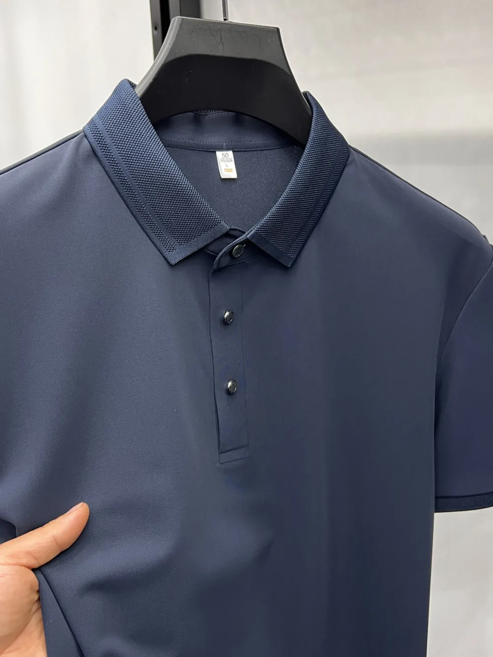 Men's Plus Size Button Detail Short Sleeve Polo, image 6