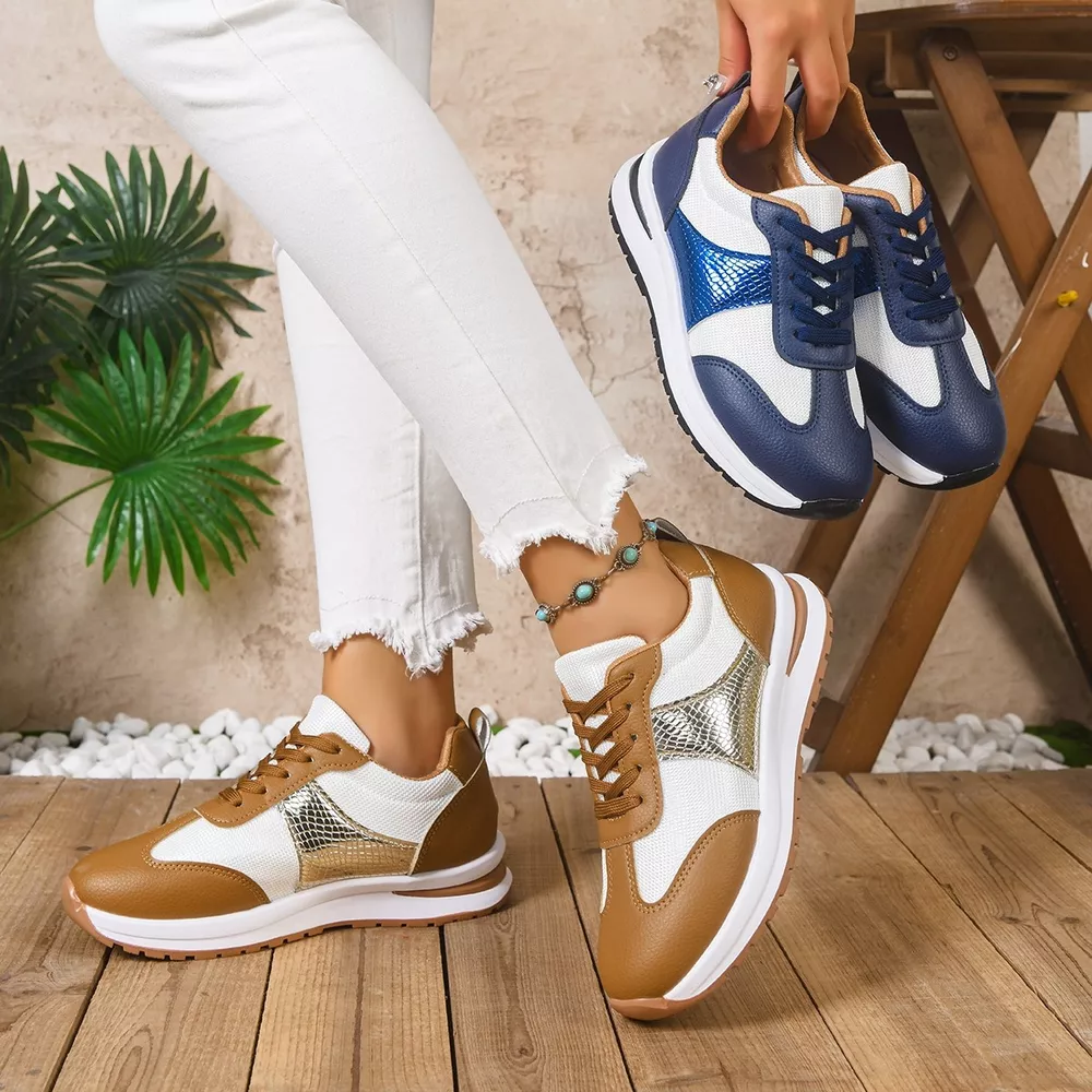 Round Toe Lace Up Sneakers, image 2