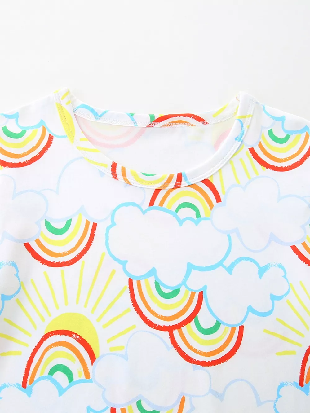 Children's Rainbow Cloud Print Tee and Shorts Set, image 3