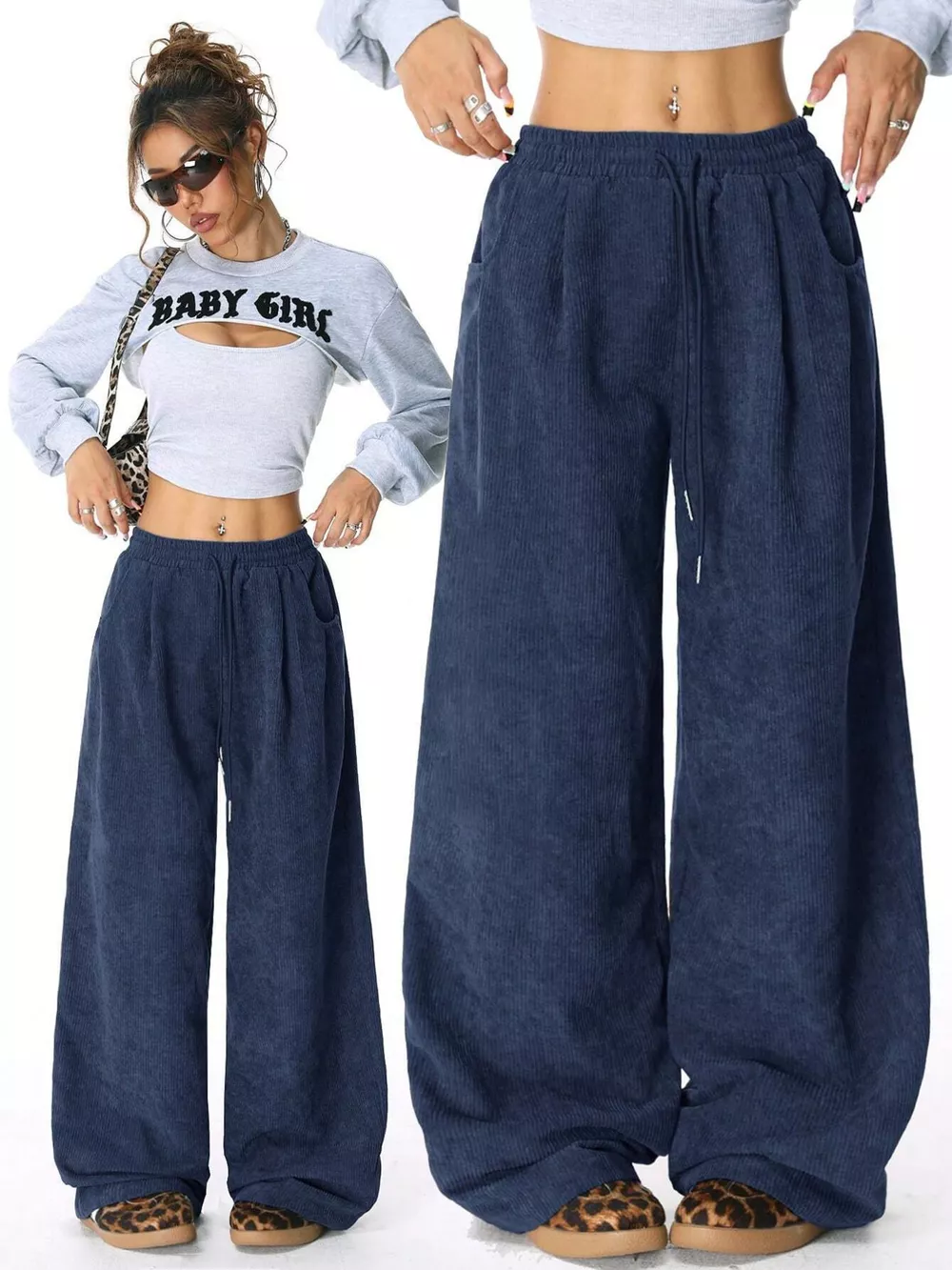Casual Corduroy Wide Leg Pants, image 5