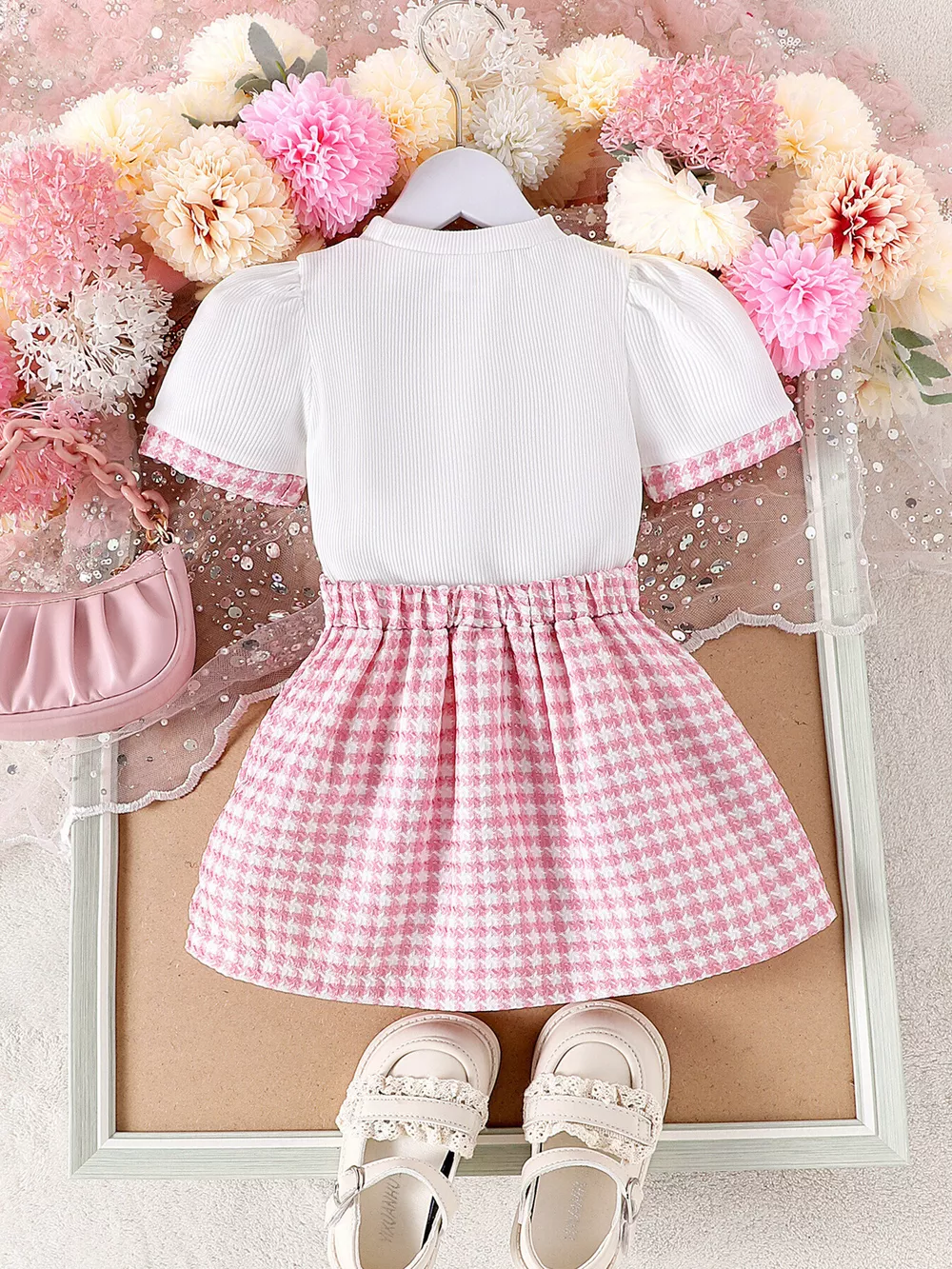 Children's Heart Short Sleeve Top and Skirt Set, image 6