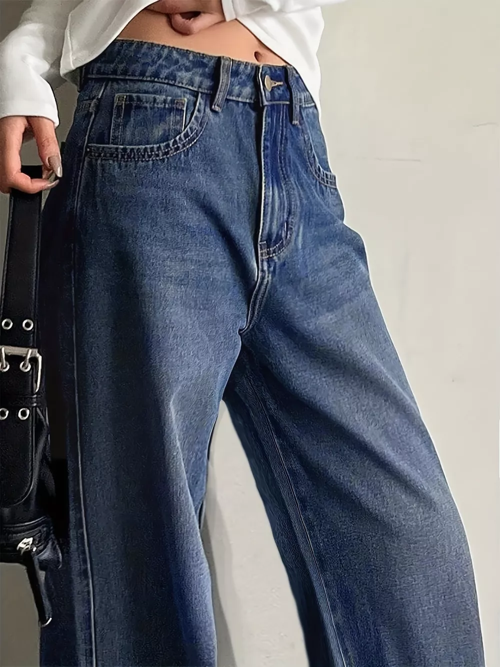 Wide Leg Vintage Wash Jeans, image 5