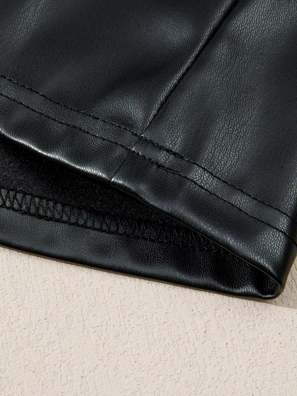 Faux Leather Ruffle Hem Sleeveless Mini Dress, image 4