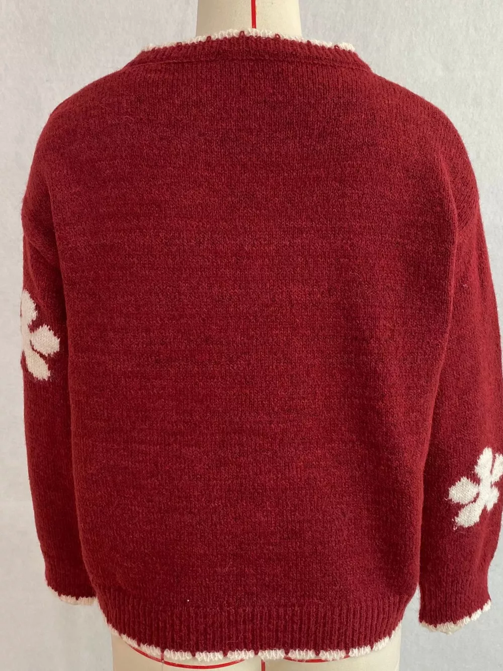 Floral Applique Button-Down Knit Cardigan, image 27